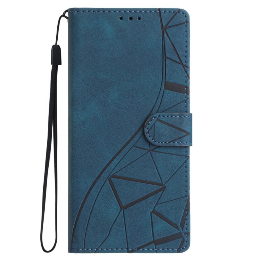 Flip Case Leren Xiaomi 15t Pro Driehoekig Patroon
