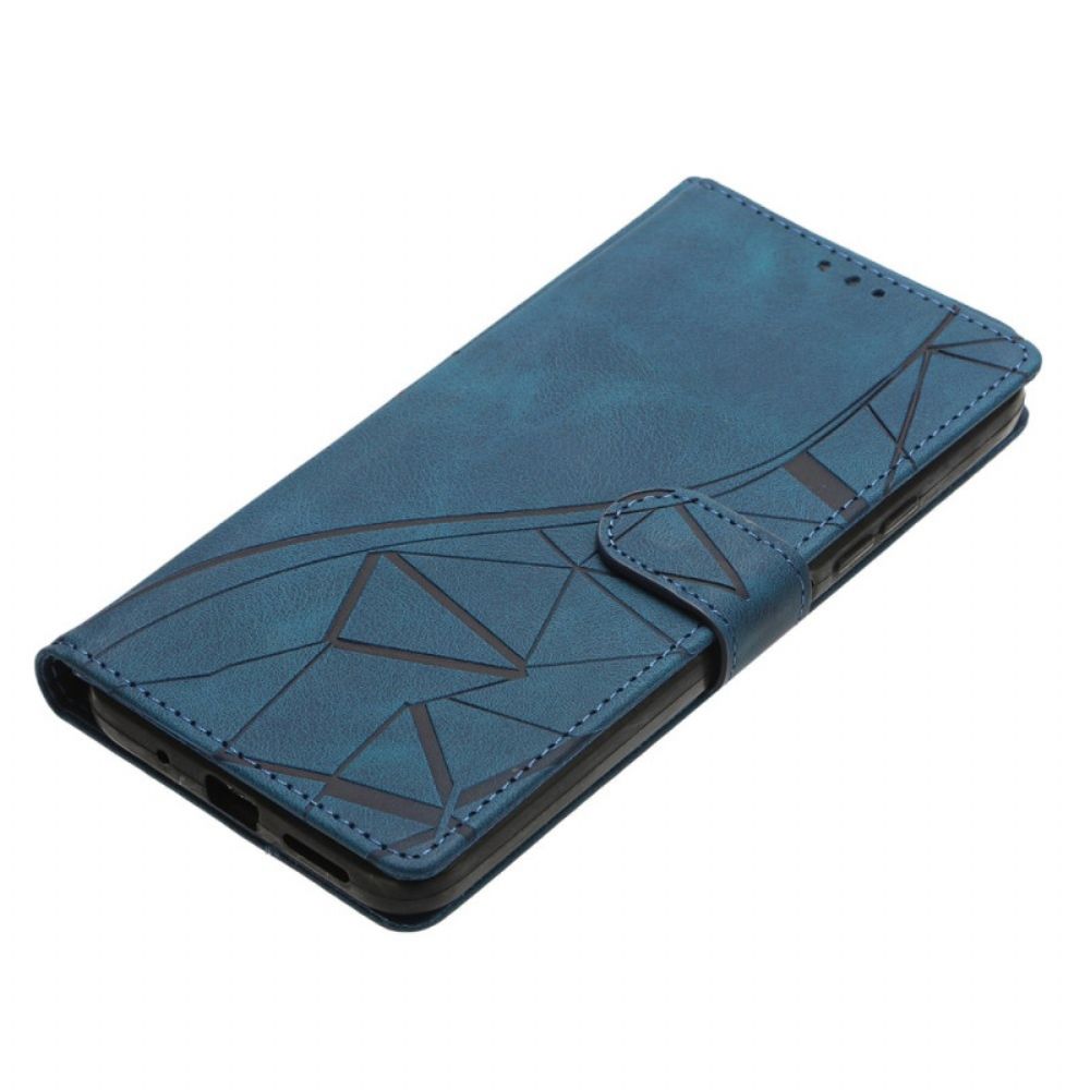 Flip Case Leren Xiaomi 15t Pro Driehoekig Patroon