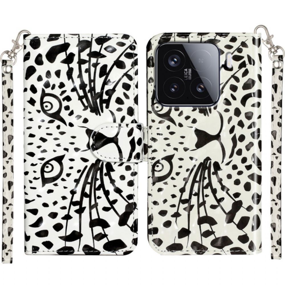 Flip Case Leren Xiaomi 15t Pro Luipaardbandje