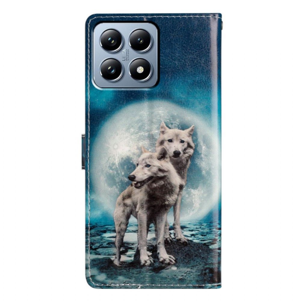 Flip Case Leren Xiaomi 15t Pro Twee Wolven