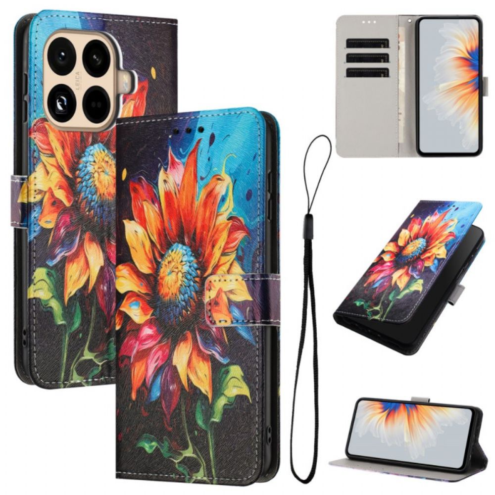 Flip Case Leren Xiaomi 15t Pro Zonnebloem