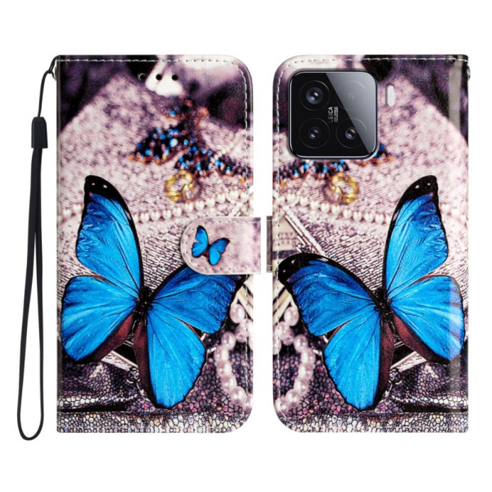 Folio-hoesje Xiaomi 15t Pro Telefoonhoesje Blauwe Vlinder