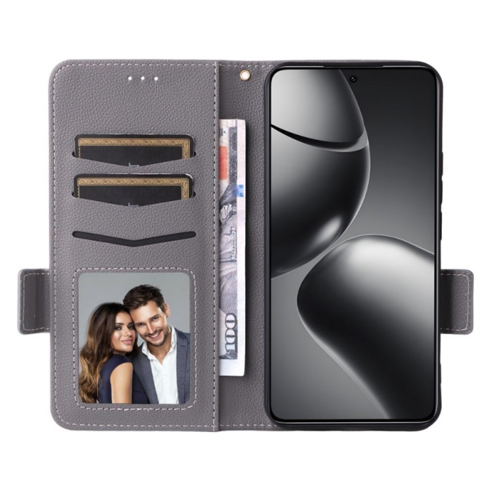 Folio-hoesje Xiaomi 15t Pro Telefoonhoesje Kunstleer Met Koord