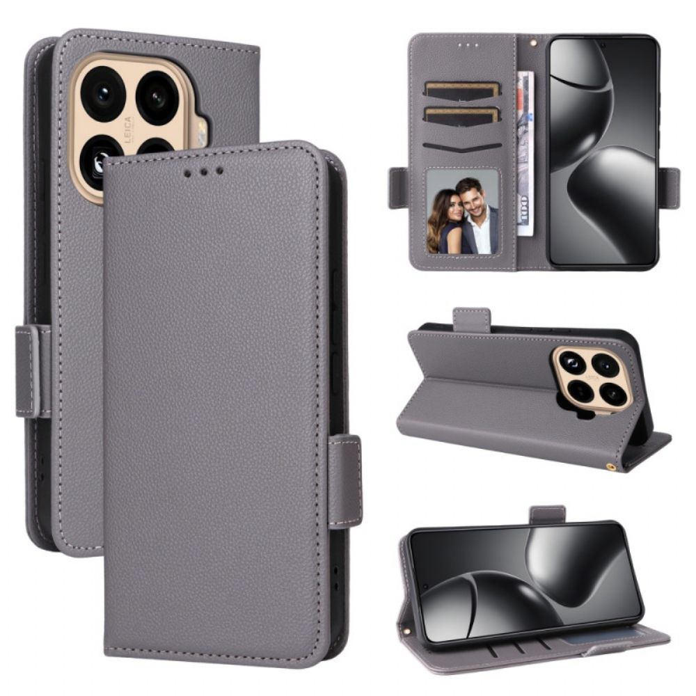 Folio-hoesje Xiaomi 15t Pro Telefoonhoesje Kunstleer Met Koord