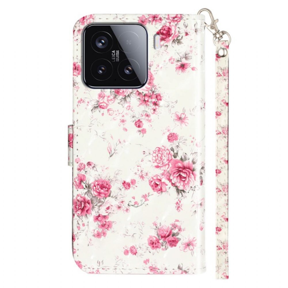 Folio-hoesje Xiaomi 15t Pro Telefoonhoesje Lanyard Rozen