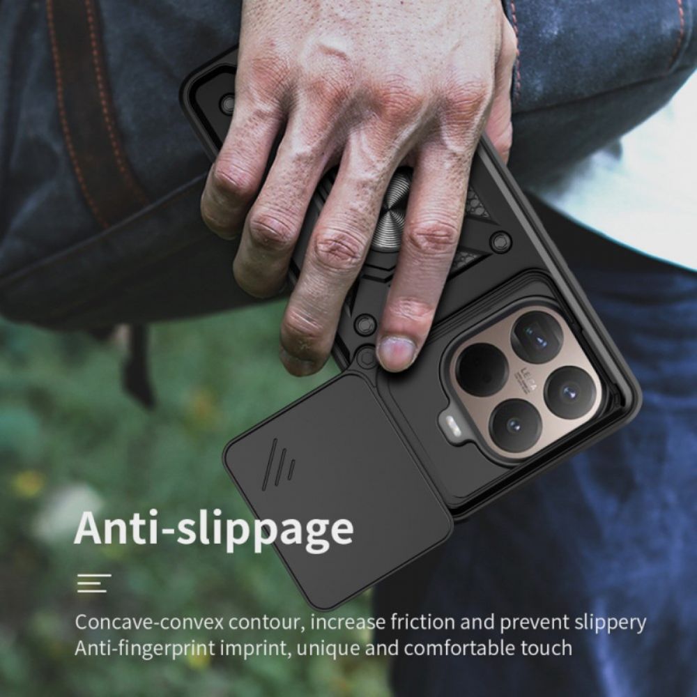 Hoesje Xiaomi 15t Pro Schuifbare Cameracover En Standaard