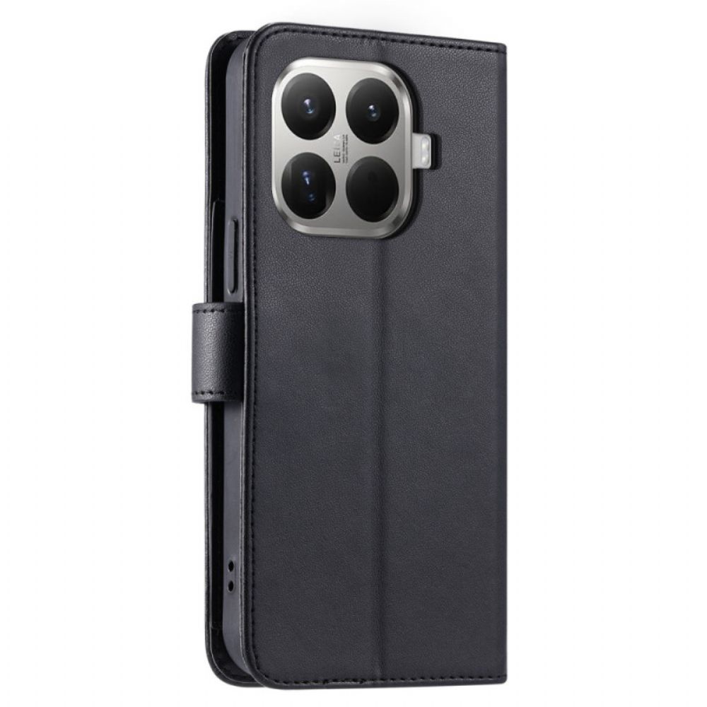 Leren Hoesje Voor Xiaomi 15t Pro Gewatteerd Met Bandjes