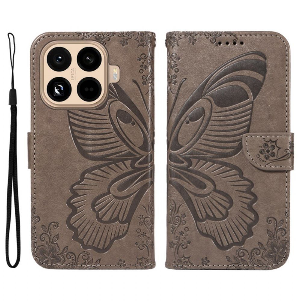 Leren Hoesje Voor Xiaomi 15t Pro Grafische Vlinder