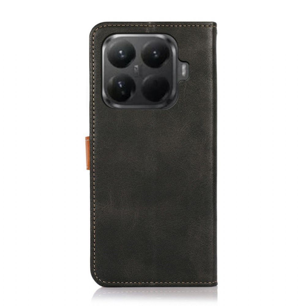 Leren Hoesje Voor Xiaomi 15t Pro Khazneh Gouden Knoop