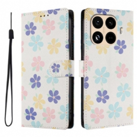 Leren Hoesje Voor Xiaomi 15t Pro Kleine Bloemen