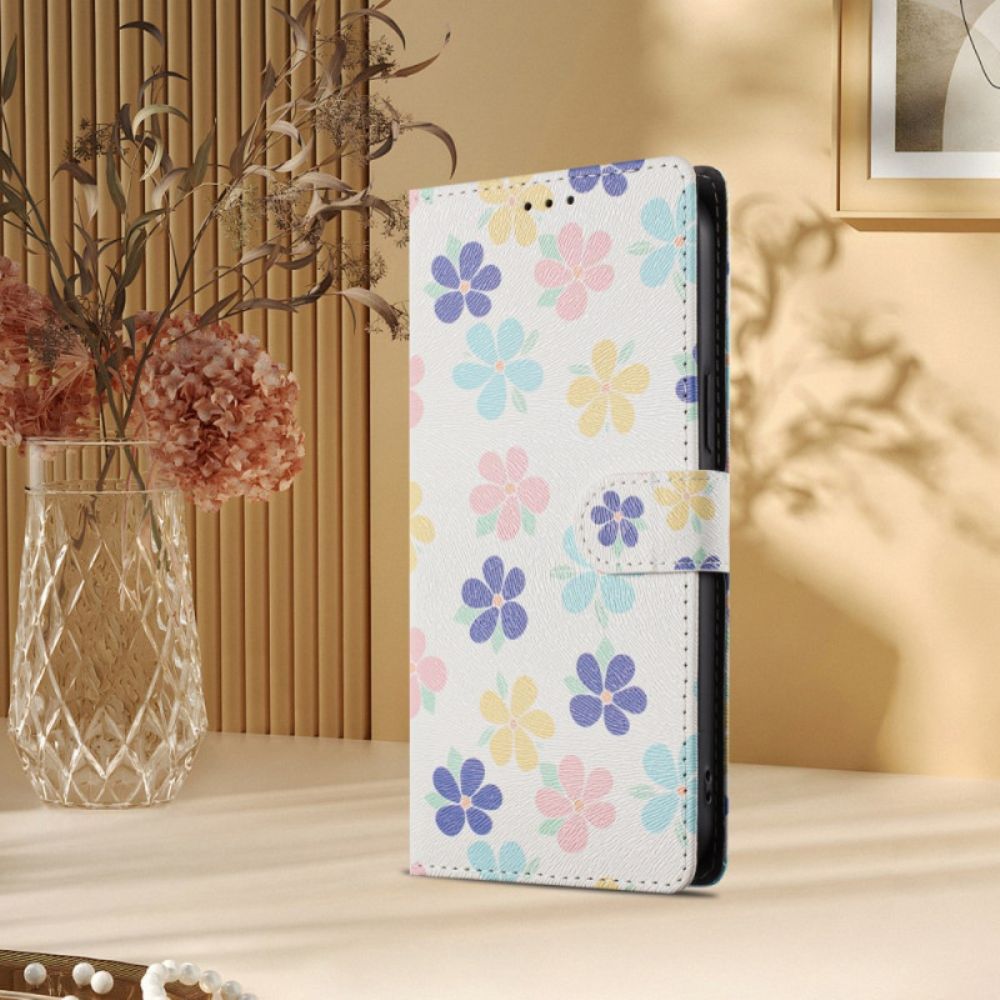Leren Hoesje Voor Xiaomi 15t Pro Kleine Bloemen