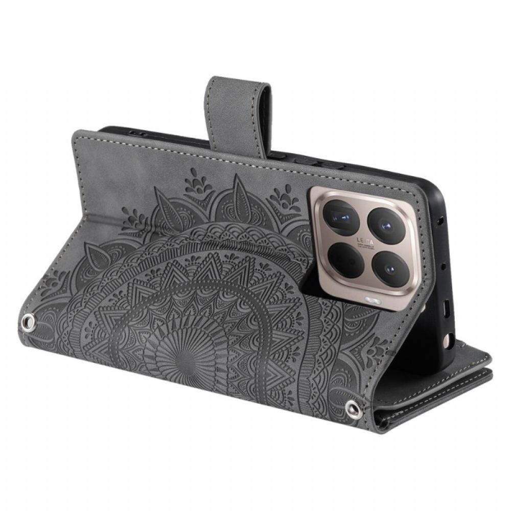 Leren Hoesje Voor Xiaomi 15t Pro Portemonnee Met Mandala-suèdelook