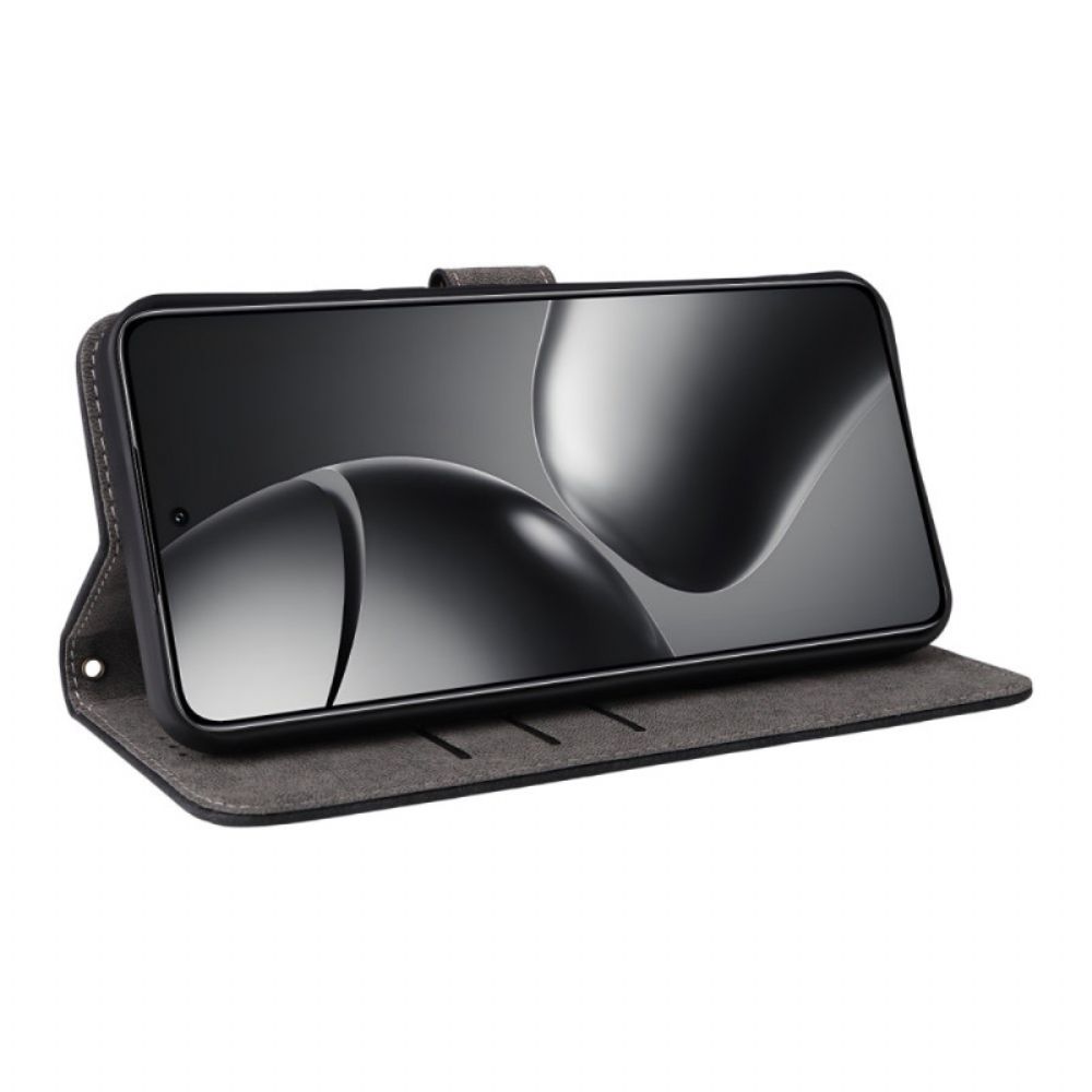 Leren Hoesje Voor Xiaomi 15t Pro Rfid-portemonnee Met Suède-look