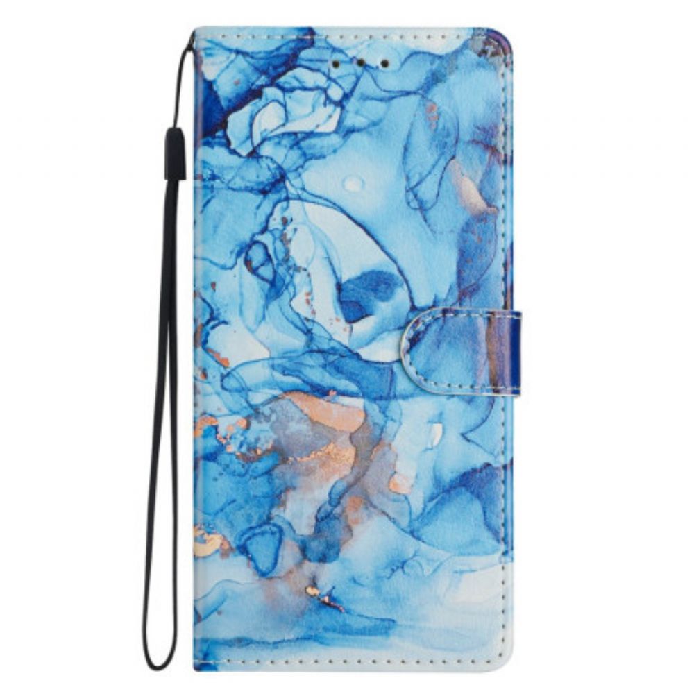 Leren Hoesje Xiaomi 15t Pro Blauw Marmer