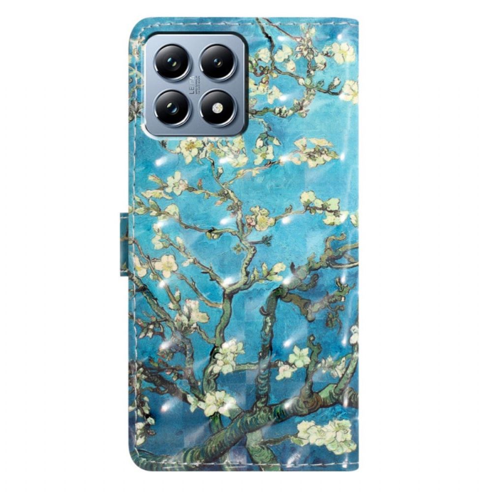 Leren Hoesje Xiaomi 15t Pro Bloemen Abrikozenboom Bescherming Hoesje