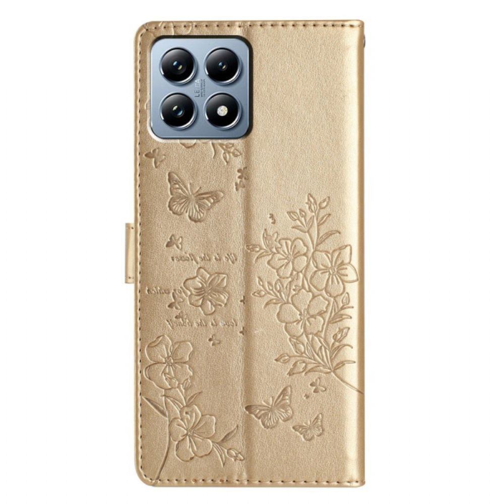 Leren Hoesje Xiaomi 15t Pro Bloemenpatroon Bescherming Hoesje