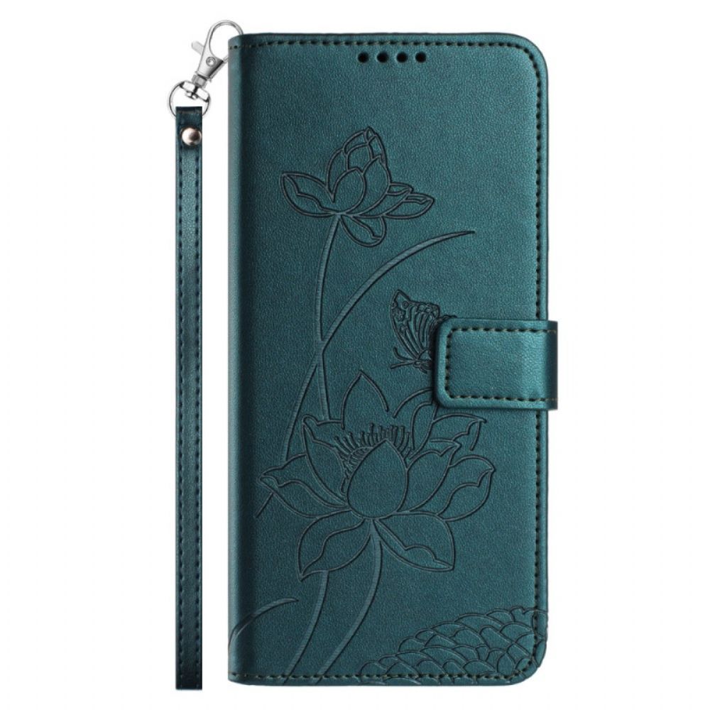Leren Hoesje Xiaomi 15t Pro Bloemenprint Met Bandje Bescherming Hoesje