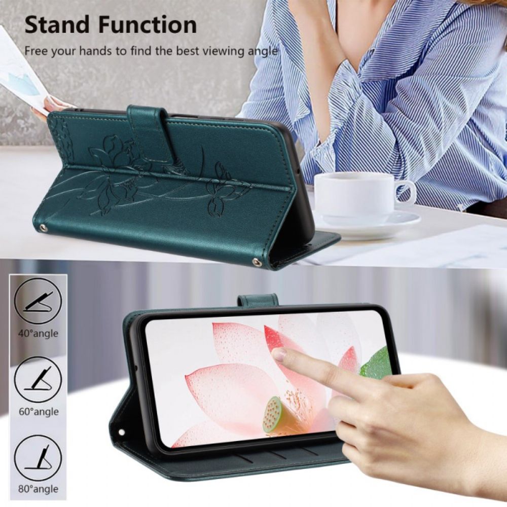 Leren Hoesje Xiaomi 15t Pro Bloemenprint Met Bandje Bescherming Hoesje