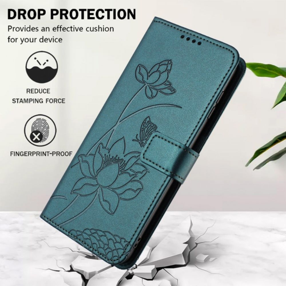 Leren Hoesje Xiaomi 15t Pro Bloemenprint Met Bandje Bescherming Hoesje