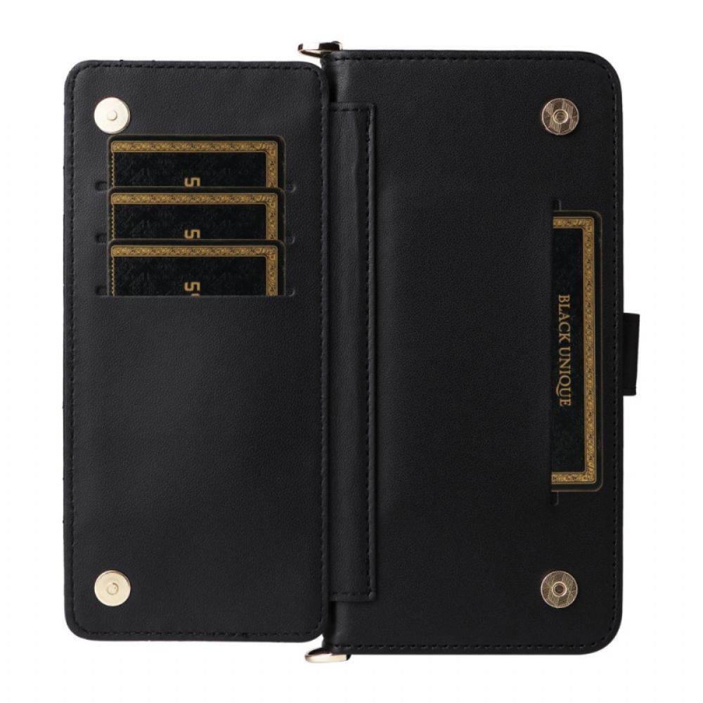 Leren Hoesje Xiaomi 15t Pro Gewatteerd Met Bandje En Polsbandje Bescherming Hoesje