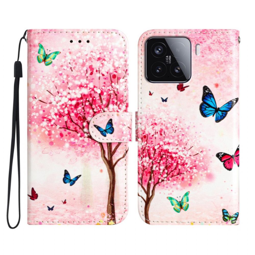 Leren Hoesje Xiaomi 15t Pro Kersenbloesem