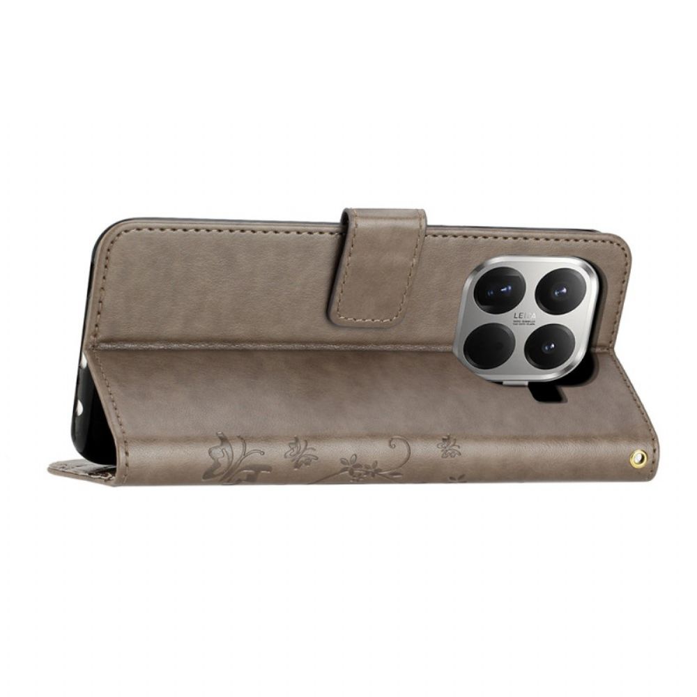 Leren Hoesje Xiaomi 15t Pro Kleine Bloemen Bescherming Hoesje