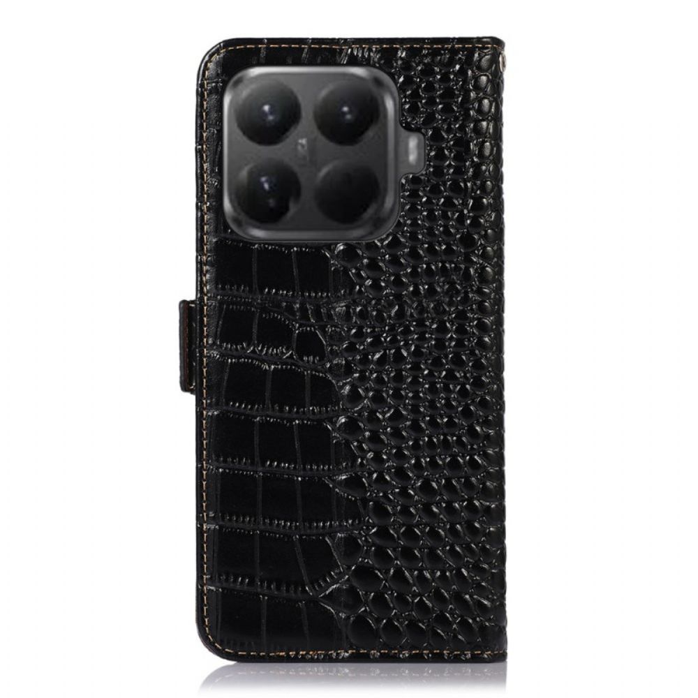 Leren Hoesje Xiaomi 15t Pro Leer Met Krokodillenprint