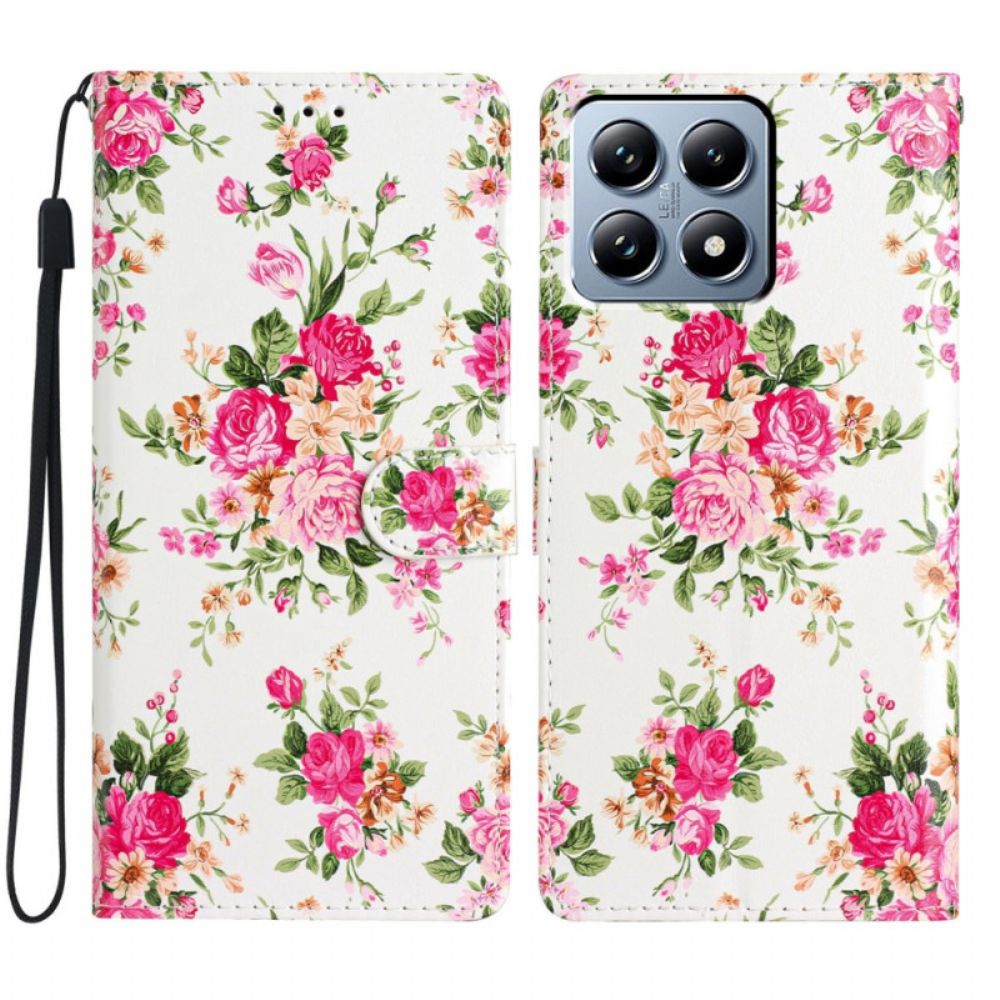 Leren Hoesje Xiaomi 15t Pro Liberty Flowers Bescherming Hoesje