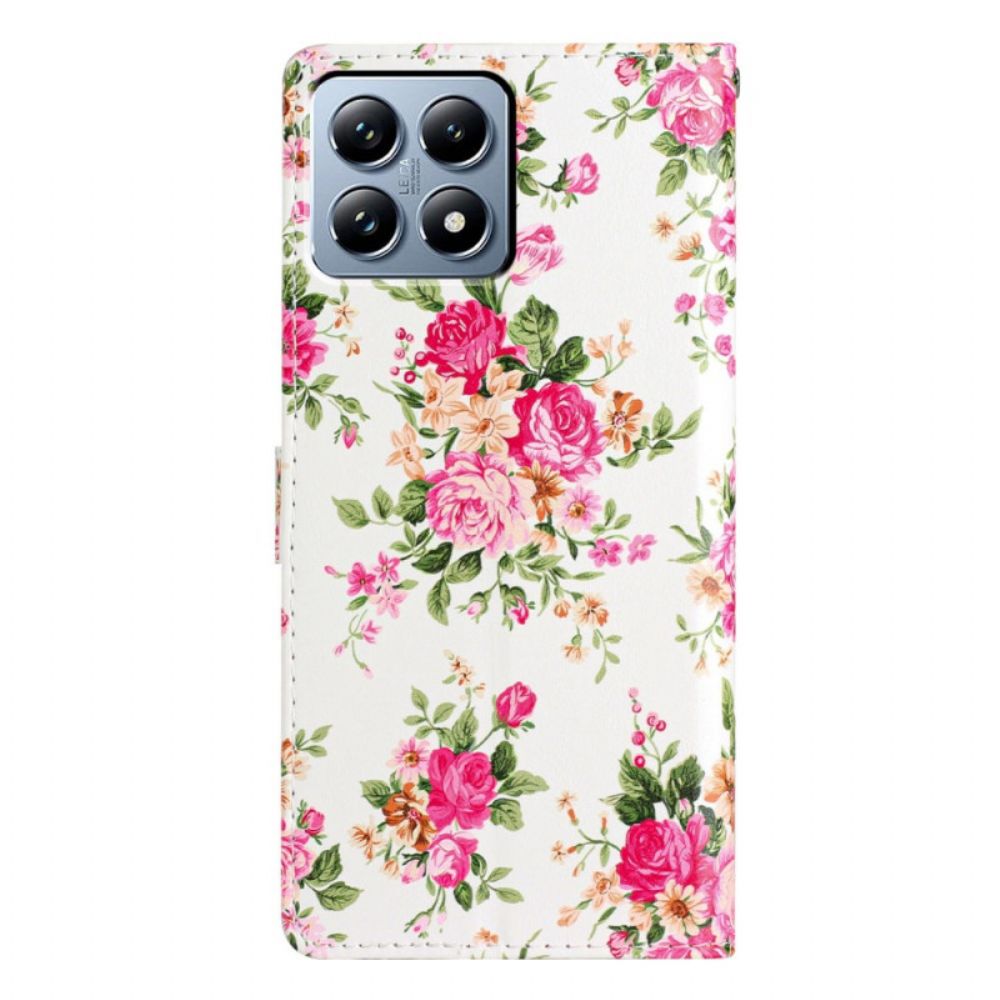 Leren Hoesje Xiaomi 15t Pro Liberty Flowers Bescherming Hoesje