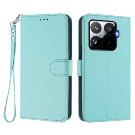 Leren Hoesje Xiaomi 15t Pro Magsafe Lederlook Met Bandje Bescherming Hoesje