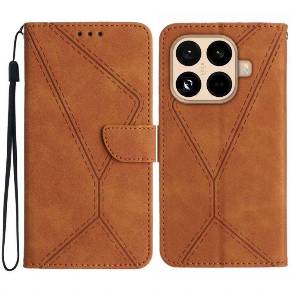 Leren Hoesje Xiaomi 15t Pro Strepen