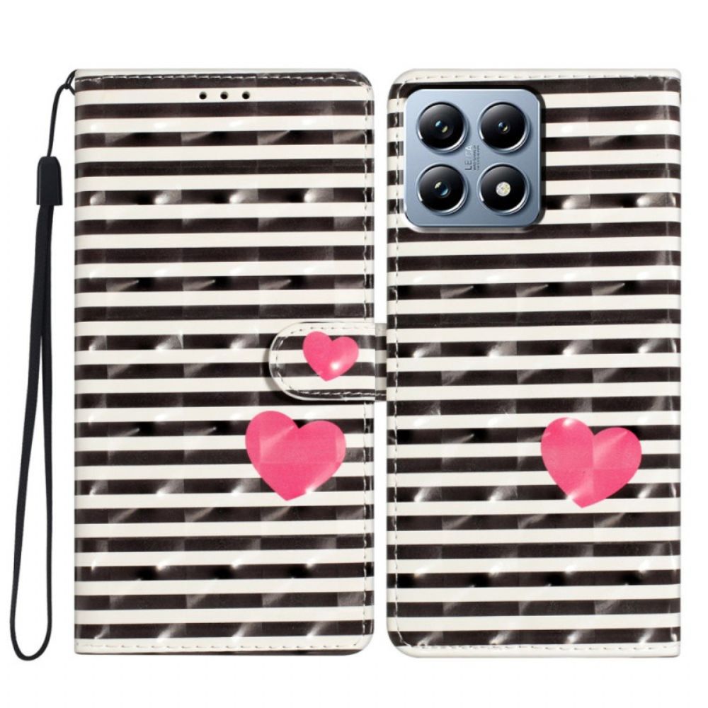 Leren Hoesje Xiaomi 15t Pro Strepen En Hart