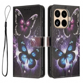 Leren Hoesje Xiaomi 15t Pro Twee Vlinders Bescherming Hoesje