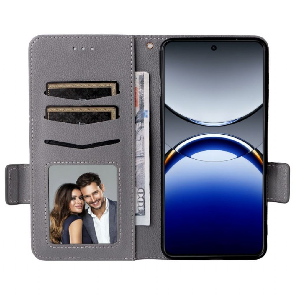 Folio-hoesje Oppo Find X8 Pro Telefoonhoesje Lychee Bandtextuur