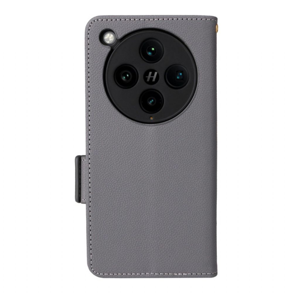 Folio-hoesje Oppo Find X8 Pro Telefoonhoesje Lychee Bandtextuur