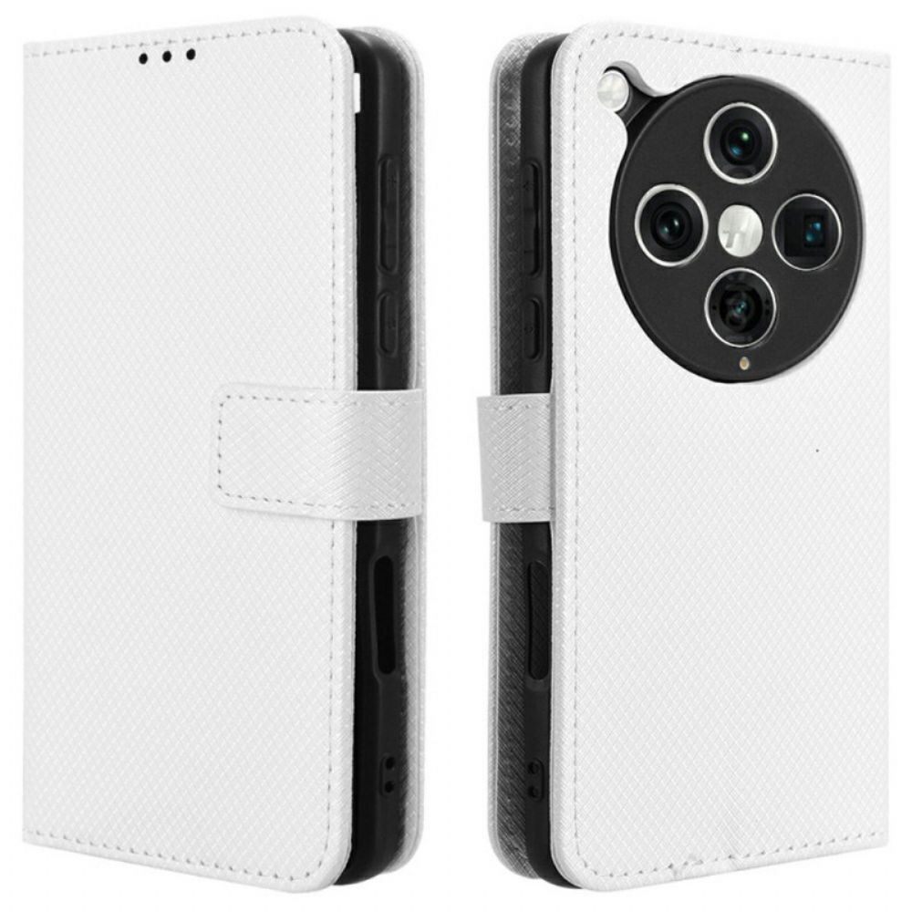 Leren Hoesje Voor Oppo Find X8 Pro Diamantstructuur