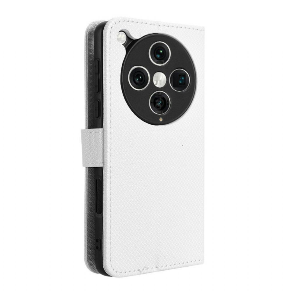 Leren Hoesje Voor Oppo Find X8 Pro Diamantstructuur