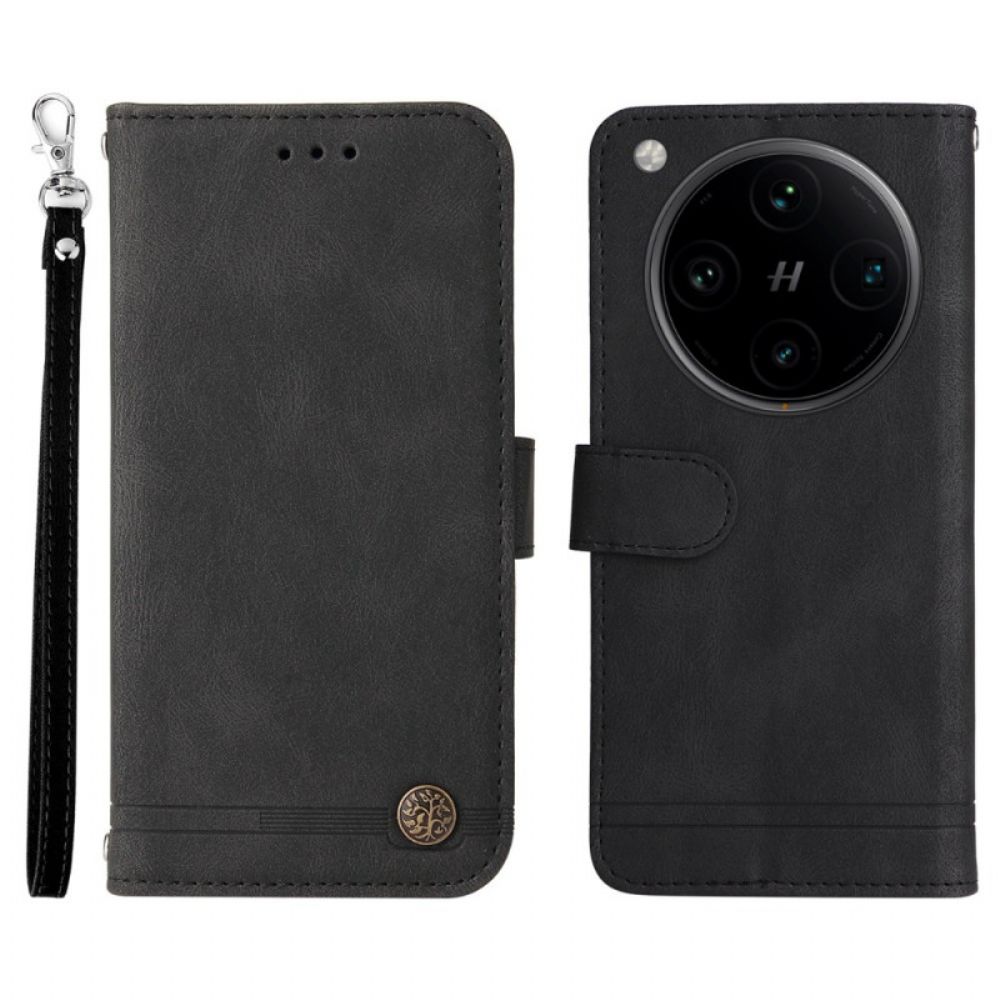 Leren Hoesje Voor Oppo Find X8 Pro Klassieke Vintage Band