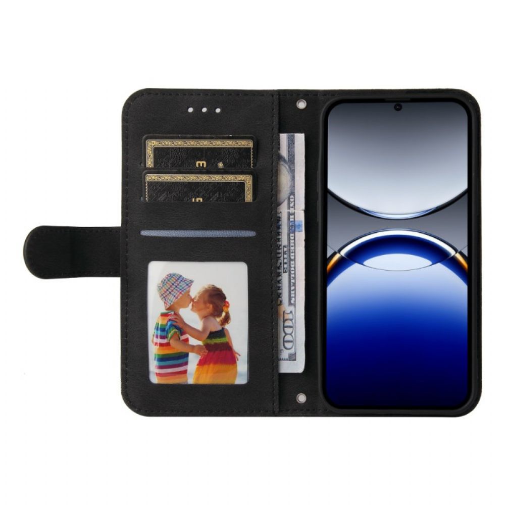 Leren Hoesje Voor Oppo Find X8 Pro Klassieke Vintage Band