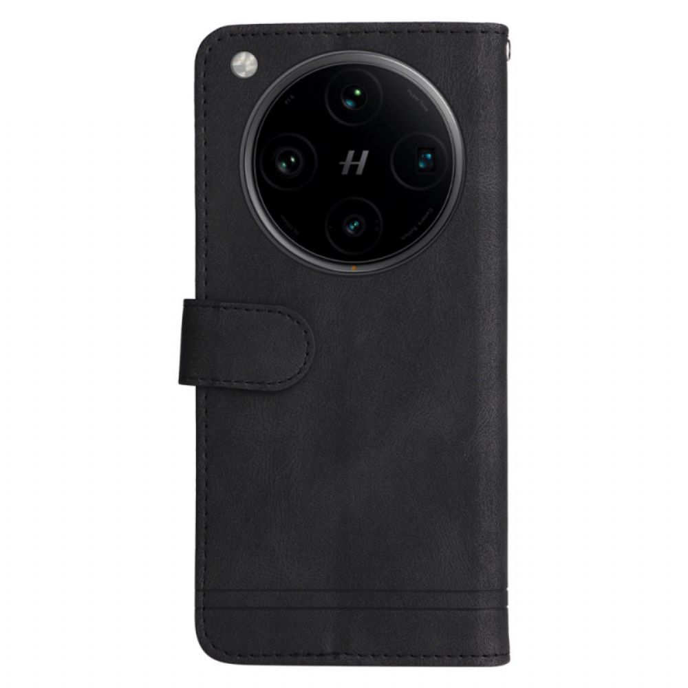 Leren Hoesje Voor Oppo Find X8 Pro Klassieke Vintage Band