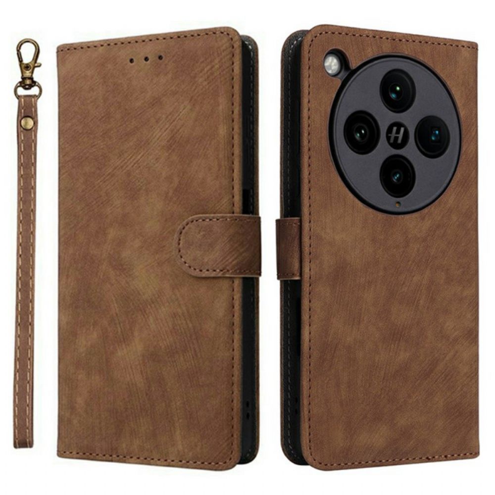 Leren Hoesje Voor Oppo Find X8 Pro Suède-effect Rfid-bescherming