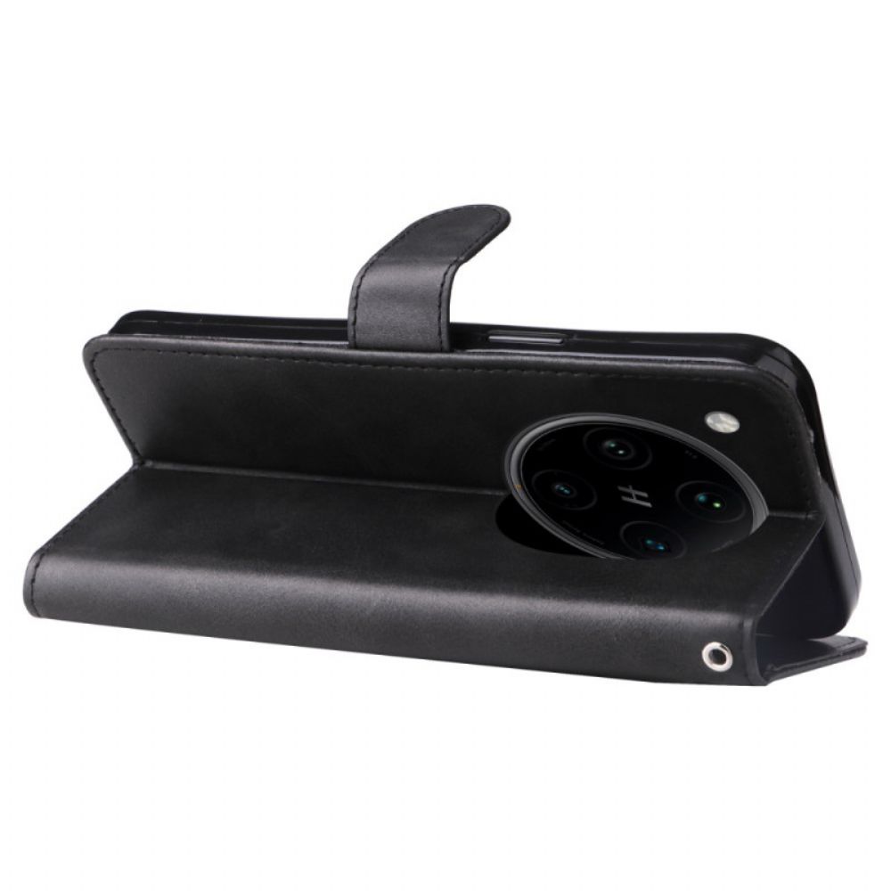 Leren Hoesje Voor Oppo Find X8 Pro Voorvak