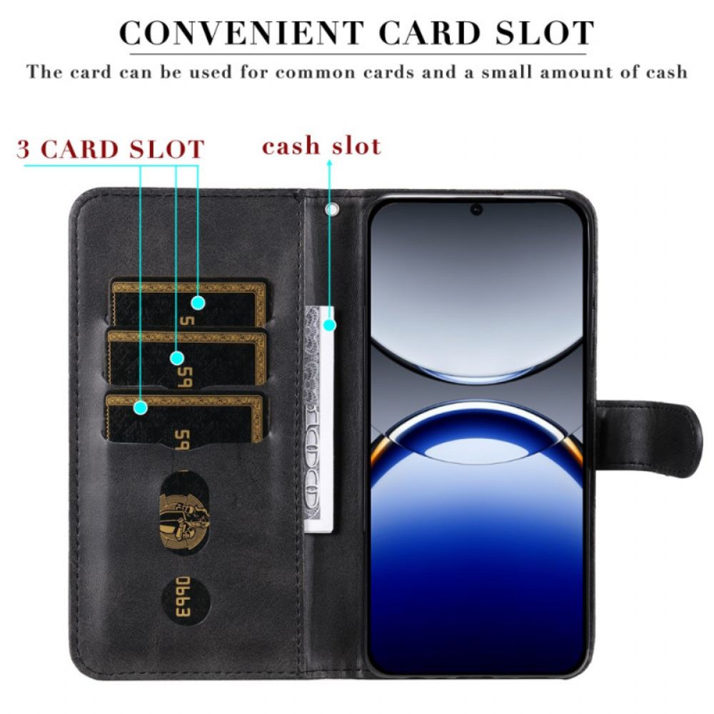 Leren Hoesje Voor Oppo Find X8 Pro Voorvak