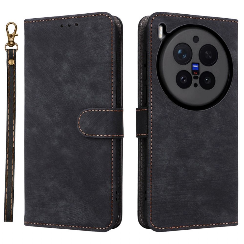 Folio-hoesje Vivo X300 Pro Telefoonhoesje Rfid-bescherming Met Lederlook