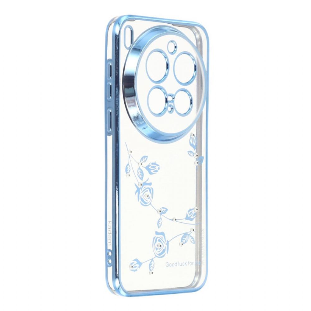 Hoesje Vivo X300 Pro Strass-steentjes En Eeuwige Bloemen