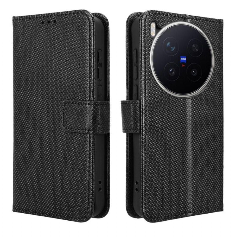 Leren Hoesje Vivo X300 Pro Diamanttextuur