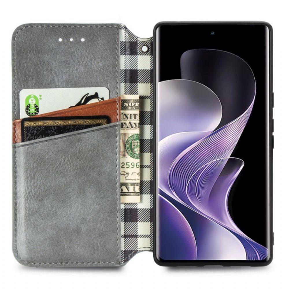 Folio-hoesje Voor Vivo V40 5g Suède-effect Met Diamantpatroon