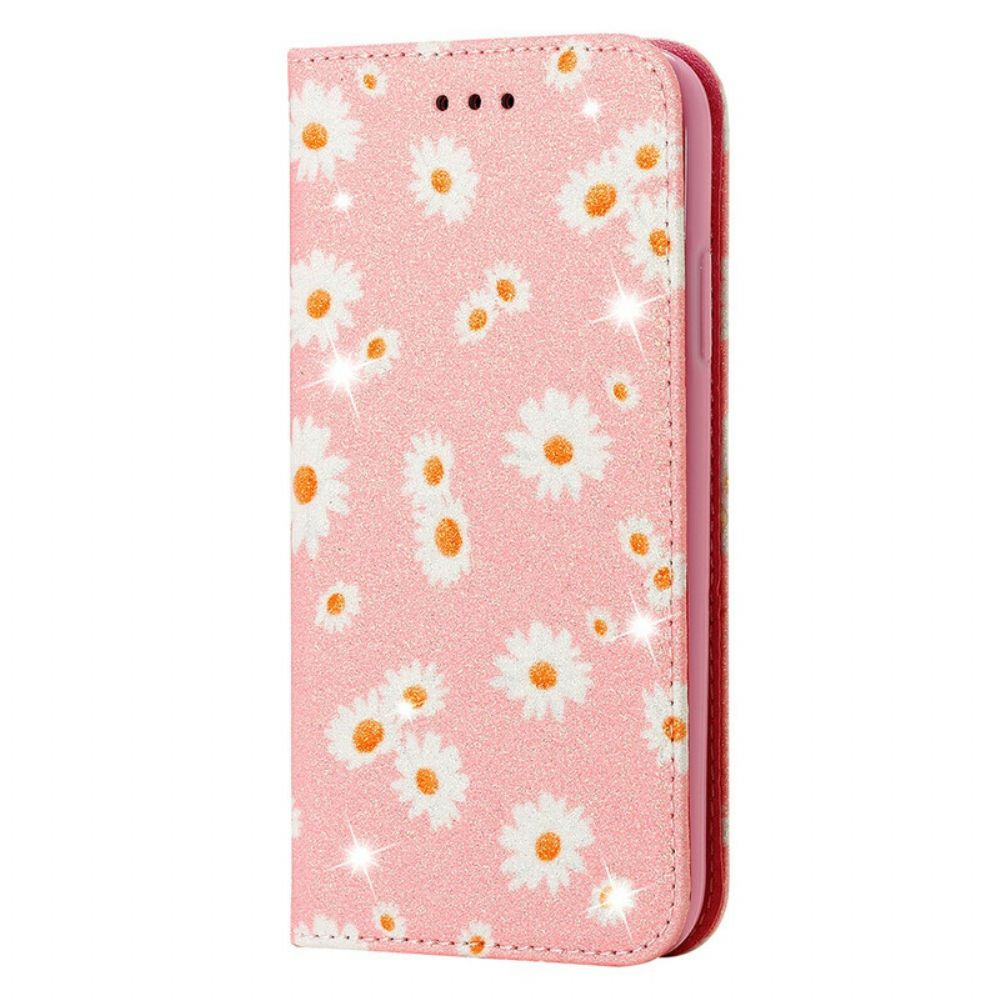Bescherming Hoesje voor iPhone 13 Folio-hoesje Kunstleer Madeliefjes