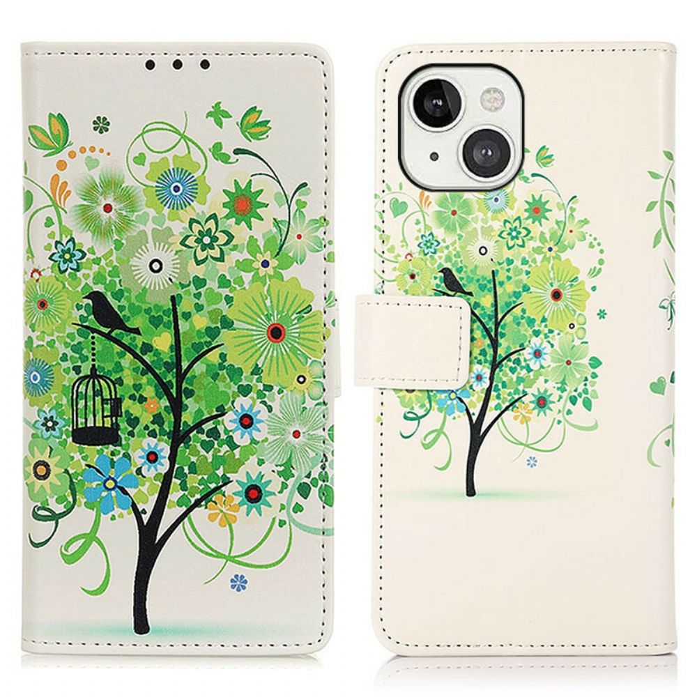 Folio-hoesje voor iPhone 13 Bloeiende Boom