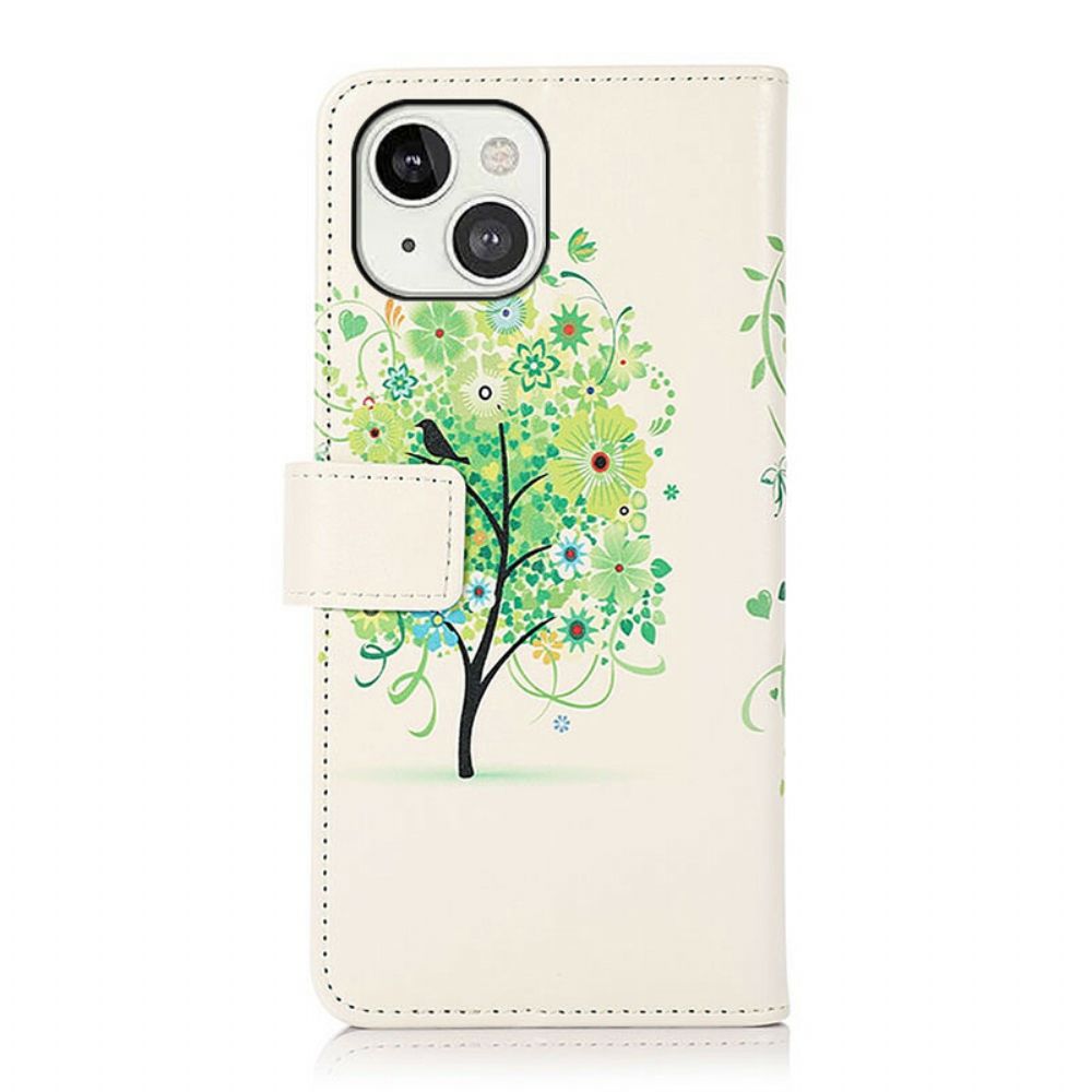 Folio-hoesje voor iPhone 13 Bloeiende Boom